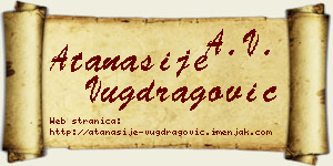 Atanasije Vugdragović vizit kartica